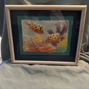 Figi Graphics 3D Tropical Fish Hand Cast Paper Framed Picture
